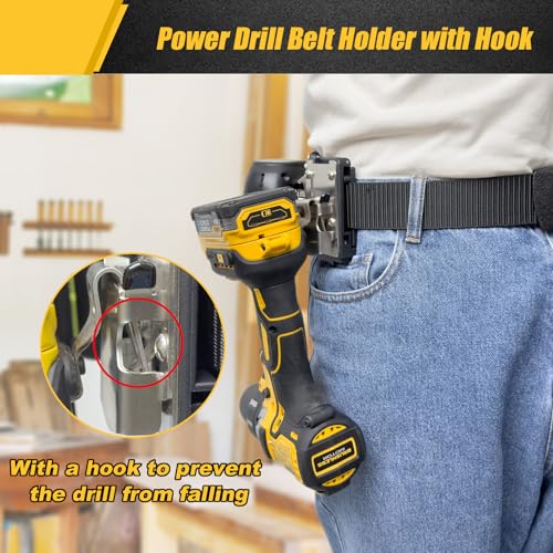 Drill Holder Belt Clip,Hook Holster for Cordless Drill Driver, Tape Measure,Quick Access Eletric Drill Clip on Belt,Fits Up to 2.1'' - Image 2