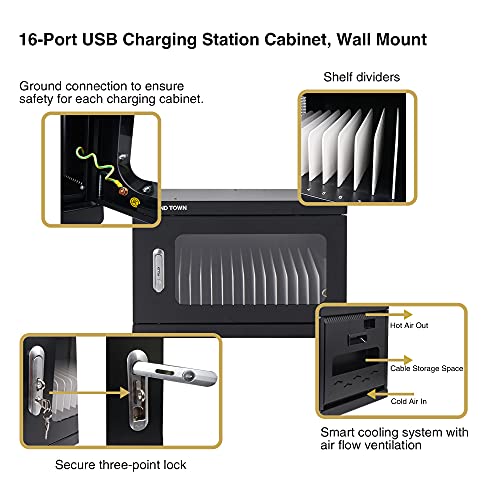 Sound Town Multi-Device Charging Cart With 16 Usb Charging Ports And Casters, For Ipads, Tablets, Wall Mountable (Stcc-Usb16Us) #TOP4