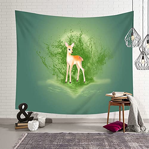 Tapiz de pared de 150x150 cm con ciervo decorativo de poliéster