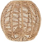 DONFAMDS Pantalla Tejida de Cuerda de Cáñamo para Lámpara Colgante Tamaño Pequeño Redondo Color Caqui Repuesto para Lámparas Colgantes Adecuado para Decoración de Restaurantes y