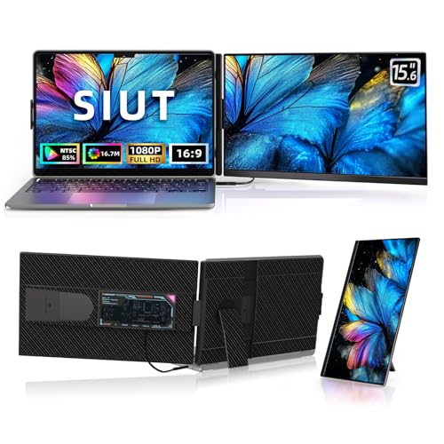 Image of Laptop Screen Extender Monitor - Dual 16 inch Portable FHD 1200P IPS Extended Monitors for 13.3 inch-17 inch Laptops Type-C /HDMI /USB-A Compatible with Windows Mac Travel Work
