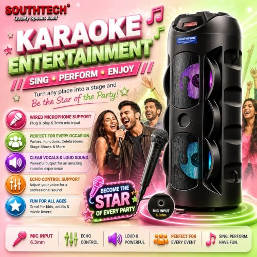 SOUTHTECH Bluetooth Party Speaker with RGB LED Lights - Image 7