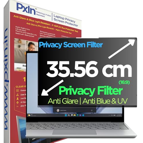 Image of Pxin 35.56cm (16:9) Laptop Eye Comfort Shield with Adv Privacy | Anti-Glare | No UV | Anti Blue | Laptop Privacy Filter