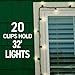 Command Outdoor Light 4 Pack of 16 Clear Clips and 20 Strips, Damage Free Hanging with Adhesive Strips, Wall Clips for Hanging Outdoor Lights and Cables Outside