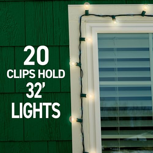 Command Outdoor Light Clips, 4-Pack of 16 Clear Clips and 20 Strips, Damage Free Hanging with Adhesive Strips, Hooks for Hanging Outdoor Decorations - image 4