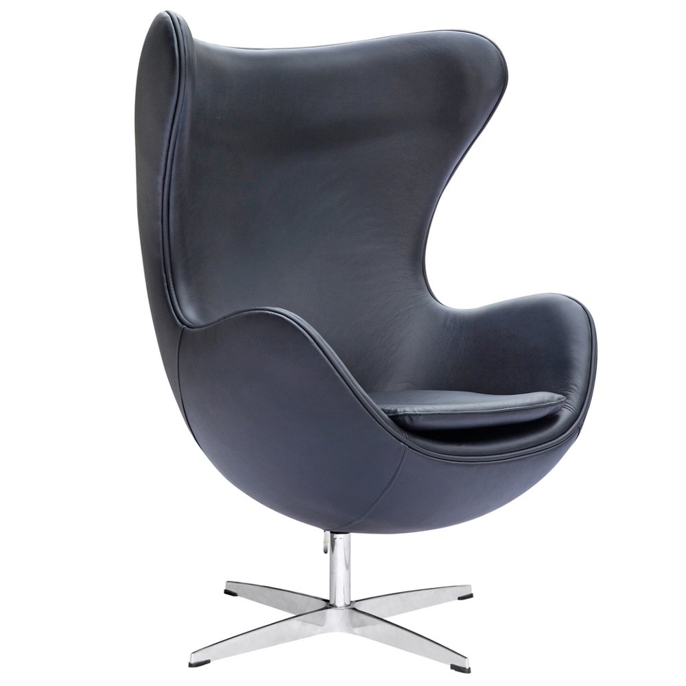 Fine Mod Inner Leather Chair, Black
