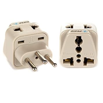 Orei India to Switzerland, Rwanda, Liechtenstein (Type J) Travel Adapter Plug - 2 in 1 - CE Certified - RoHS Compliant - 2 Pack - White Color (DB-11A-2PK)