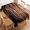 Dark wood rectangle tablecloth vintage natural wooden board table cloth for kitchen dining rustic tablecloths farmhouse style table cover decor for party patio 54 x 72 inch  urban country home decor