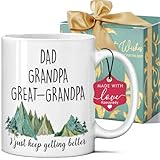 Koouyiedy Dad Grandpa Great Grandpa Mug 11 Ounce, Funny Christmas Gifts for Grandfather, Grandfather Mugs Gift for Birthday