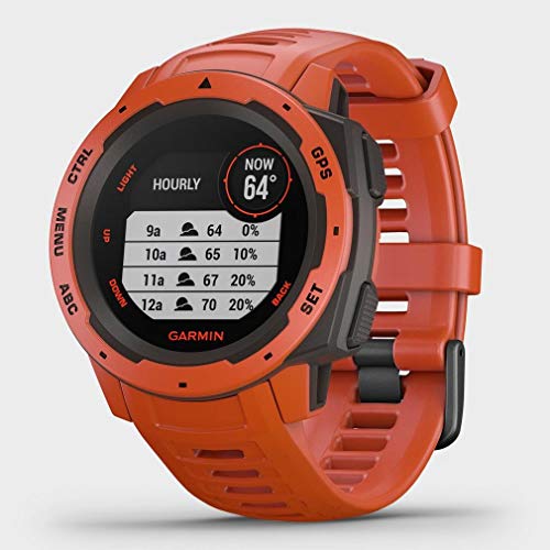 Image of Garmin Instinct, Rugged Outdoor Watch with Gps, features Glonass and Galileo, Heart Rate Monitoring and 3-Axis Compass, Red