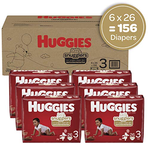 Baby Diapers Size 3 (16-28 lbs), 156ct, Huggies Little Snugglers - Image 3
