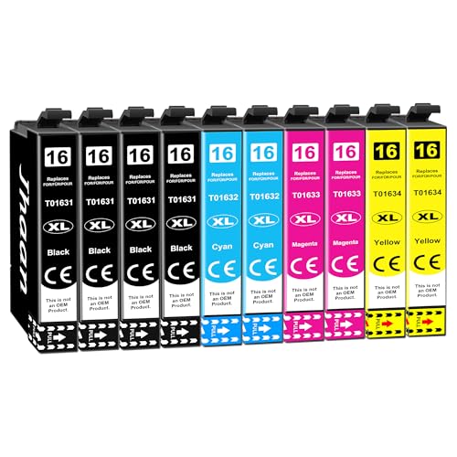 Jhaan 16XL Druckerpatronen Kompatible für Epson WF 2760 Patronen 16 XL Patronen für Epson Workforce WF-2630 WF-2760 WF-2510 WF-2660 WF-2010 WF-2750 WF-2650 WF-2540 WF-2530 (10er-Pack) Jhaan 16XL Druckerpatronen Kompatible für Epson WF 2760 Patronen 16 XL Patronen für Epson Workforce WF-2630 WF-2760 WF-2510 WF-2660 WF-2010 WF-2750 WF-2650 WF-2540 WF-2530 (10er-Pack)