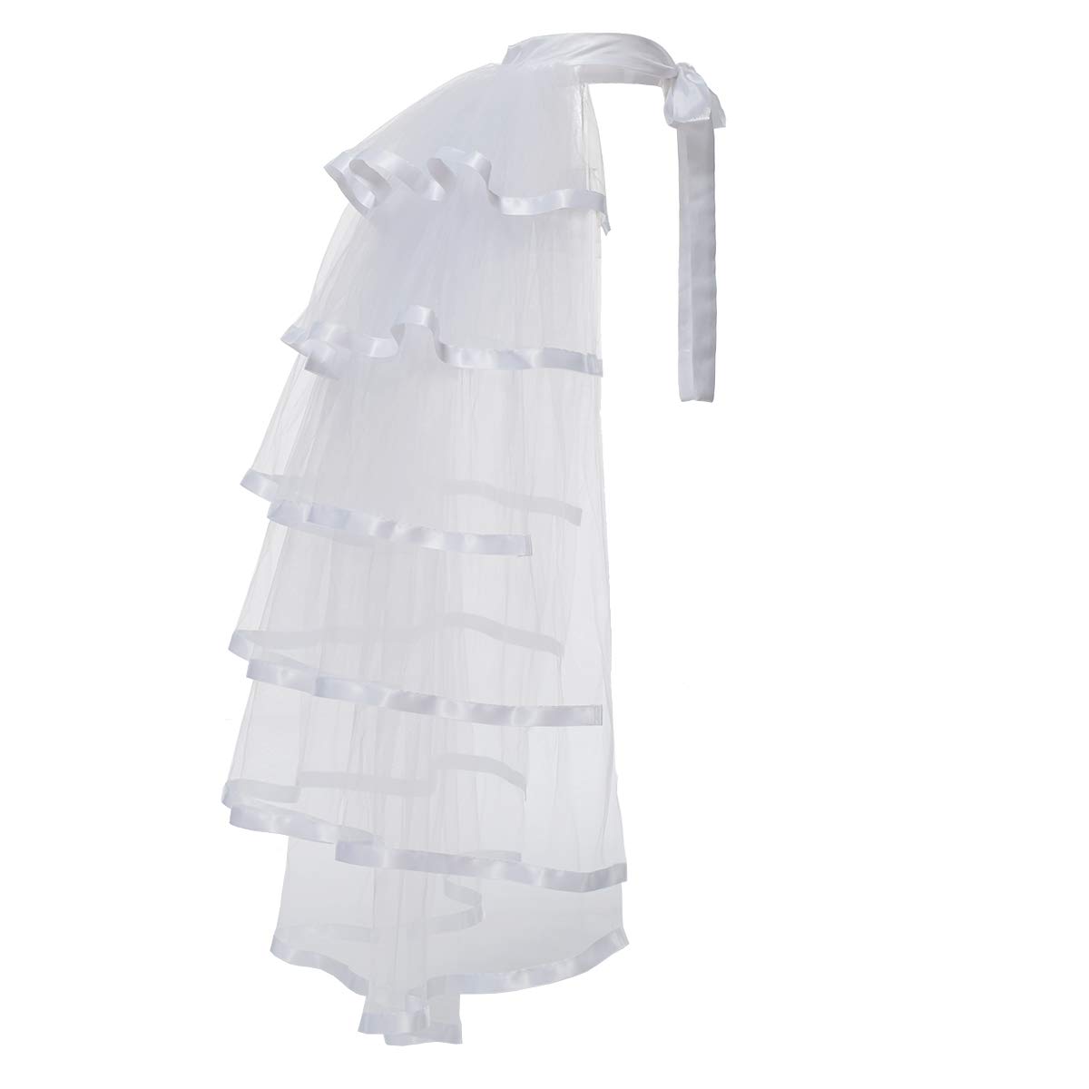 Graceart Women's White Victorian Steampunk Tulle Bustle Vintage Tutu Belt Lace Underskirt Neo-Gothic Costume