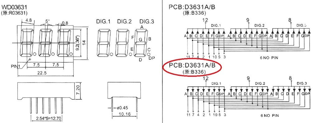 Amazon | 7セグメントLED KD3631BU-07 アノードコモン 7セグ3桁