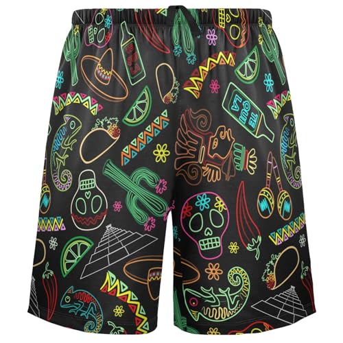 visesunny Summer Mens Sleep Pajama Shorts & Lounge Wear Shorts with Pockets S-XXL