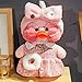 TBQYW Lalafanfan Duck Che Indossa Vestiti Little Ducks Plush Doll, Lalafanfan Cafe Mimi Duck Peluche, Regalo per Ragazze Fidanzata 30 Cm 10