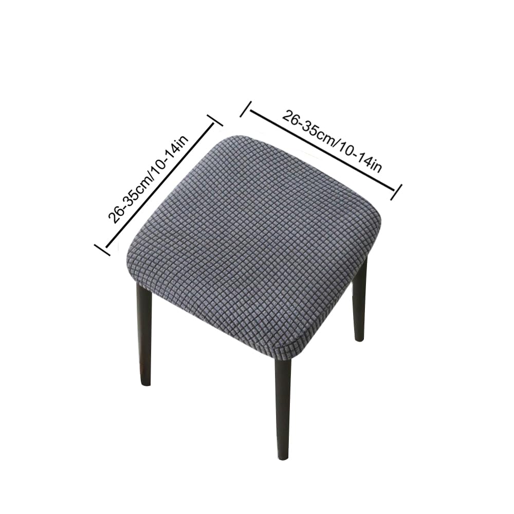 Housse de tabouret de bar carrée 2 pièces, housse de tabouret carrée hautement élastique, housse de siège de tabouret anti-poussière résistante aux rides, housse de tabouret lavable 26-32cm Dark-Gray