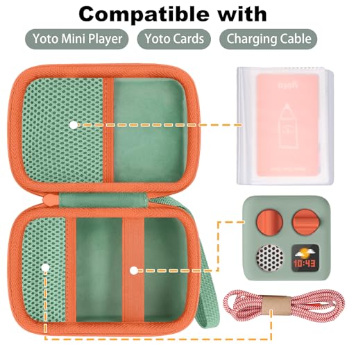 Hard Case for Yoto Mini Kids Screen-Free Audio Player,Green - Image 3