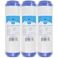 3-Pack Replacement for Liquagen liqua 514 Granular Activated Carbon Filter - Universal 10-inch Cartridge Compatible with LiquaGen 5 STAGE- AQUARIUM REEF REVERSE OSMOSIS SYSTEM - Denali Pure Brand