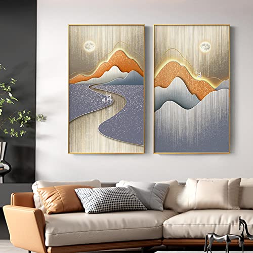 Affiches paysage de montagne moderne art mural toile 40x70cm sans cadre pour salon