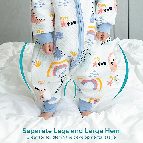 Zigjoy Baby Sleep Bag With Feet Hip Zipper 1.5 Tog Wearable Blanket With Long Sleeve 100% Cotton Sleep Sack For All Seasons 6-18 Months Infant Toddler Pajamas For Girl Boy #TOP4