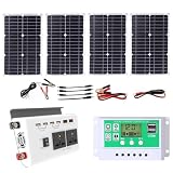 100W Solar Panel Kit with 4000W 12V to 220V/110V Inverter and 50A Charge Controller, Solar Inverter Kit, Off-Grid Solar Power System for Home Backup Or Outdoor Use