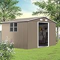 Trumbeak 10FT x 8FT Metal Outdoor Storage Shed,Garden Sheds & Outdoor Storage w/Lockable Sliding Doors & Air Vent,Metal Shed for Backyard,Garden,Patio,Lawn