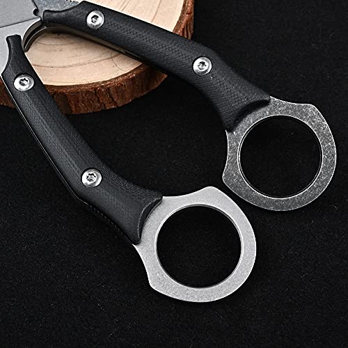Yiviya Yy151 Fixed Blade Knife, D2 Blade And G10 Handle Karambit Claw Knife Edc Tool Knife For Outdoor Camping Hunting Hiking(Black) #TOP3