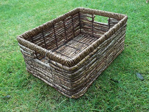 Regalkorb-Schubladenkorb aus Bananenblatt und Metall, Größe 1, ca. 18 x 30 x 13cm Cover