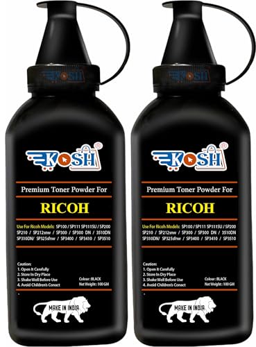Image of KOSH Toner Powder Compatible for Ricoh SP100 /SP111 /SP111SU /SP200 /SP210 /SP212snw / SP300 /SP300DN /3510DN /SP310DN / SP325sfnw /SP3400 /SP3410 /SP3510 Cartridge (200 Gm Toner Powder)