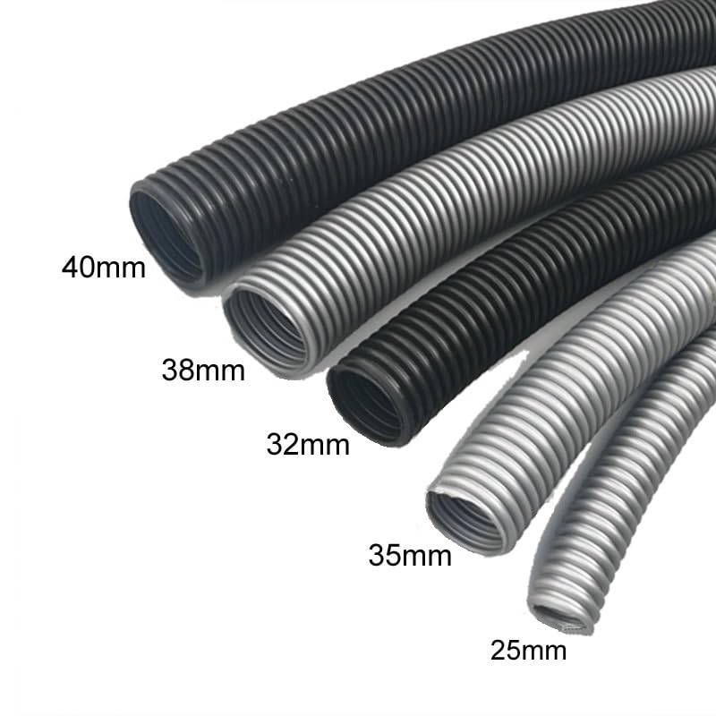 Tubo flessibile filettato multi diametro aspirapolvere | Gomma resistente all'invecchiamento(Black 32mm x8m)