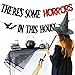 Aurovizsss There’s Some Horrors in This House Banner Halloween Bat Horrible Theme for Kids Boy Girl Party Decoration Glitter Black and Red