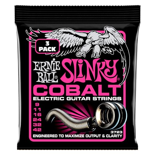 Image of Ernie Ball Super Slinky Cobalt Electric Guitar Strings 3-pack, 9-42 Gauge (P03723)