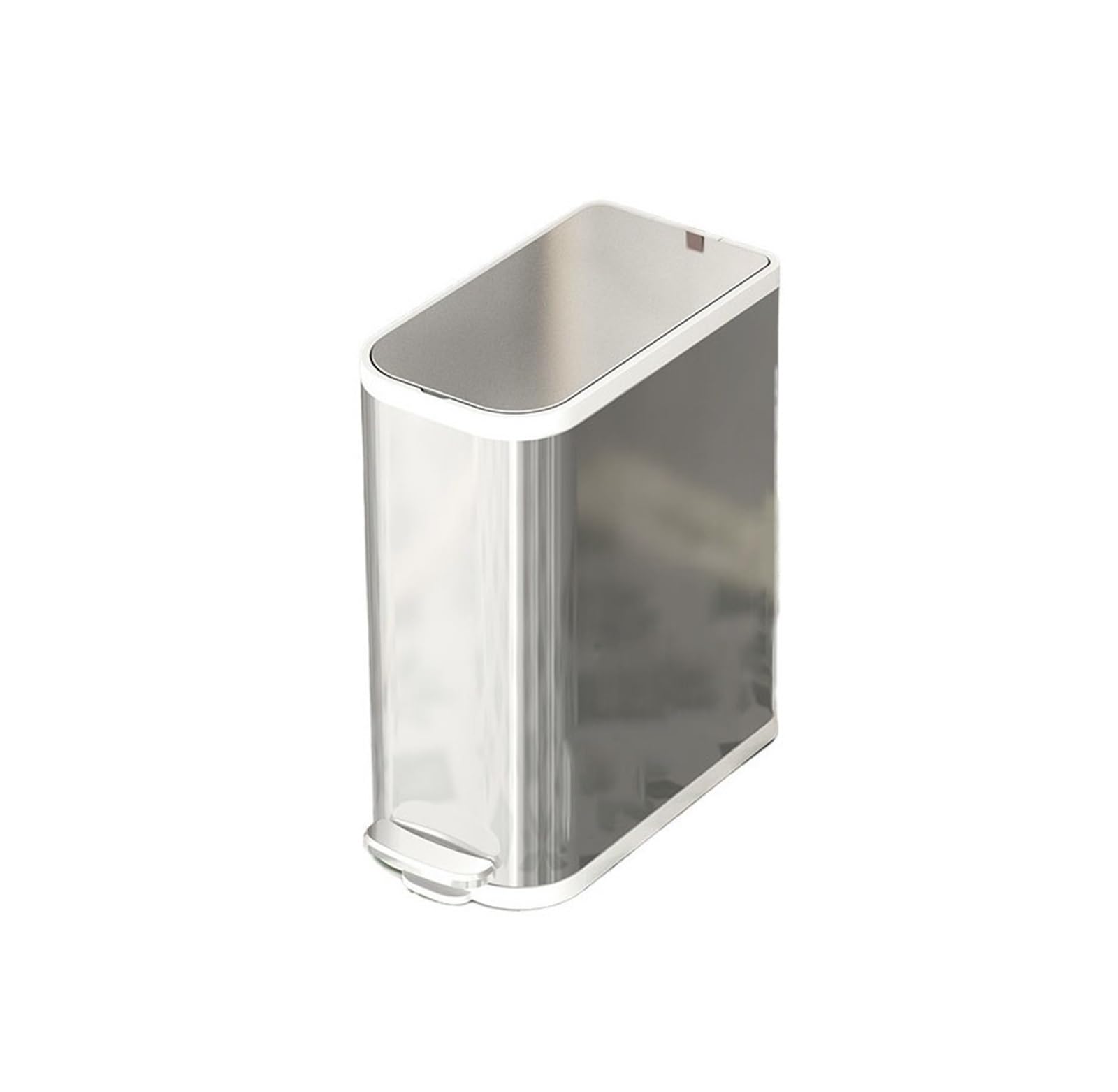 Dustbin Step Pedal Trash Can Wastebasket for Bathroom - Small, Compact Design with Soft Close Lid(Silver)