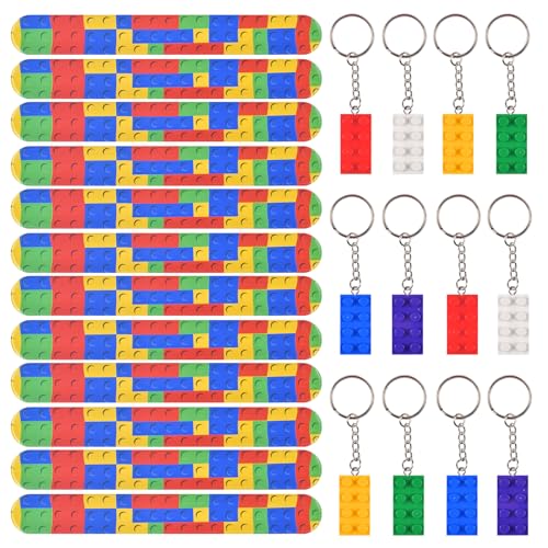 FGen 24Pcs Bauklötze Party Mitgebsel, Baustein Party Dekoration,12 Kinder...