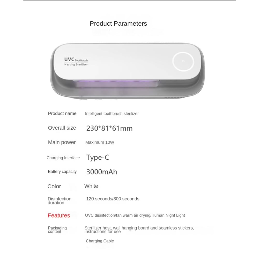 1 unids cepillo de dientes eléctrico UV esterilización secado titular montado en la pared ABS para baño organizador accesorios