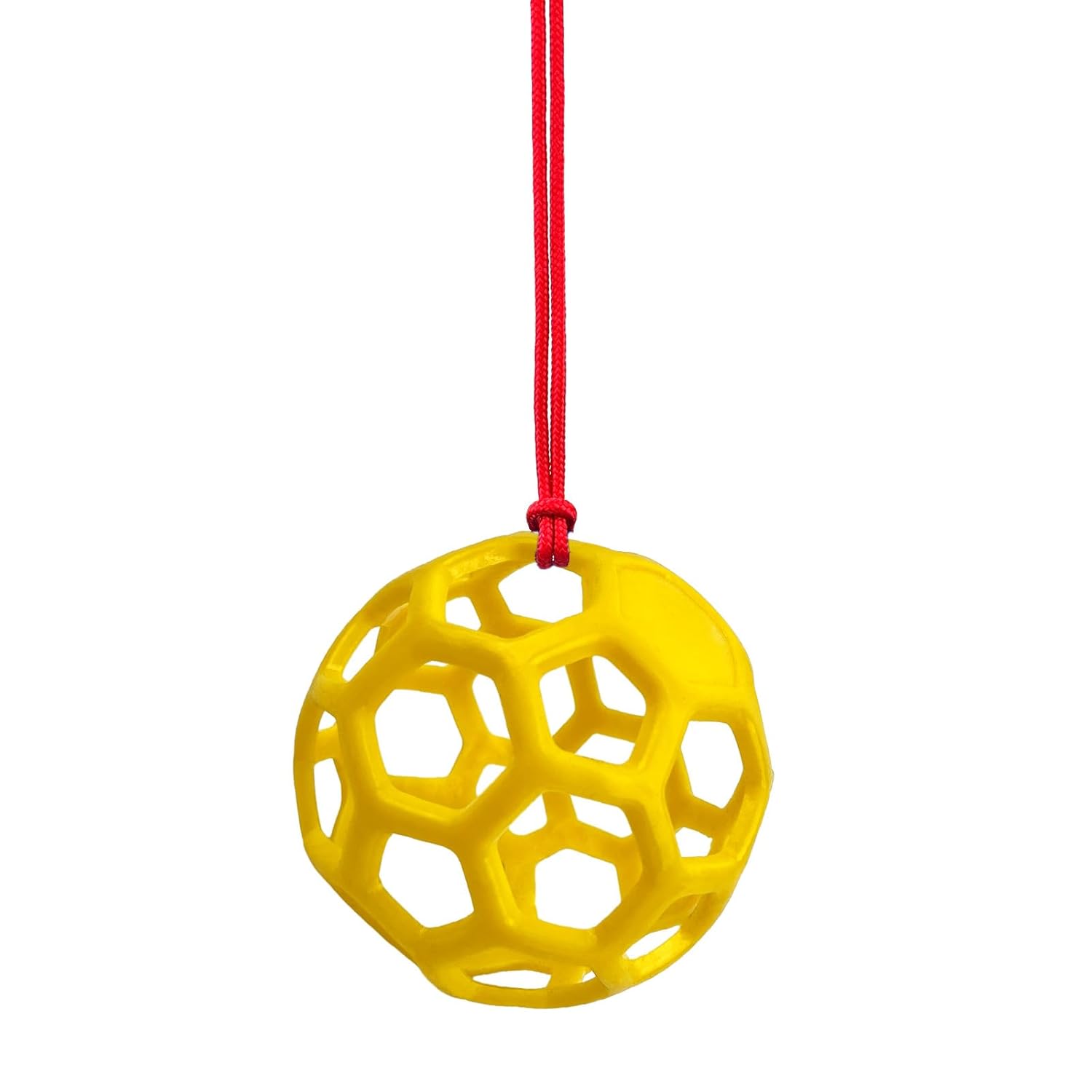 Farm Stall Hanging Feeder Toy Ball for Horses, Goats, Sheep – Durable TPR Feeding Ball, Hay Feeder for Animal Enrichment, Stretch-Resistant Design (Yellow)