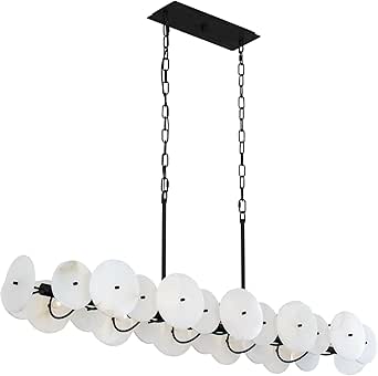 Varaluz Cosmos 10-Light Real Alabaster Stone Island Pendant Matte Black