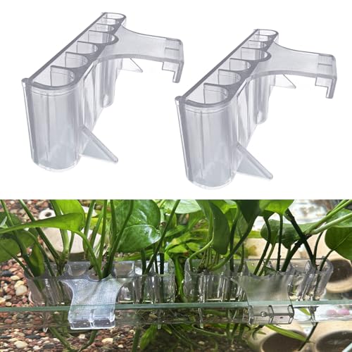 Paalee 2 Pack Hanging Aquarium Plant Holder – 7-Hole Fish
