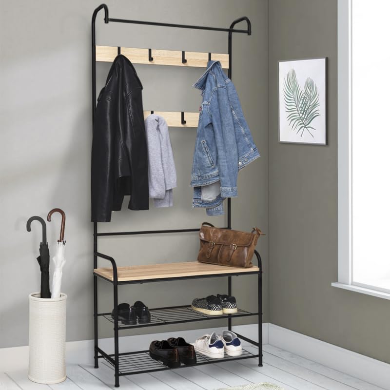 IDMarket - Vestiaire d'entrée PIERO 79 cm design industriel