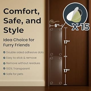 Lupvar Dog Door Scratch Protector 2-Pack 6 x 17 Clear Anti-Scratch Door Guard for Dogs & Cats, Heavy Duty PVC Pet Door Shield, Custom Cut Claw Protection for Interior Exterior Doors Frames & Trim