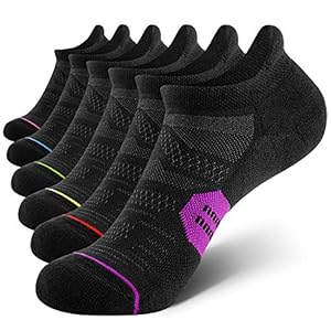 CS CELERSPORT 6 Pack Women’s Ankle Running Socks Cushioned Low Cut Tab Athletic Socks