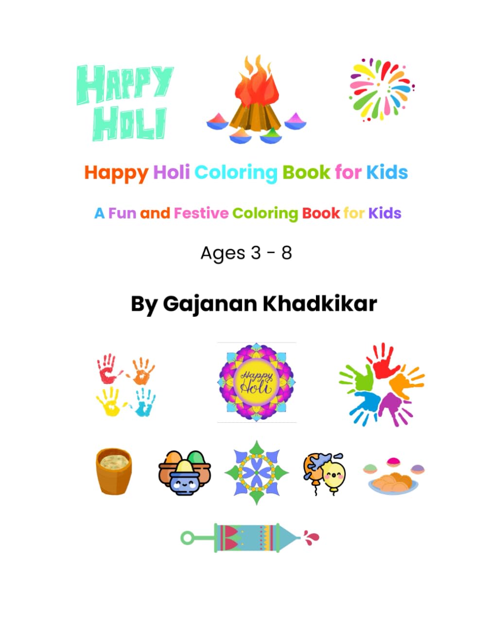Happy Holi Coloring Book for Kids: A Fun and Festive Coloring Book for Kids