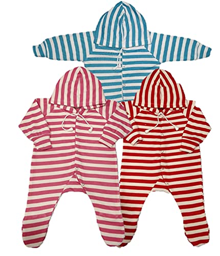 Image of New Born Baby Clothes Set Romper & Sleepsuit For Baby 0-3 Months (Pack of 3)