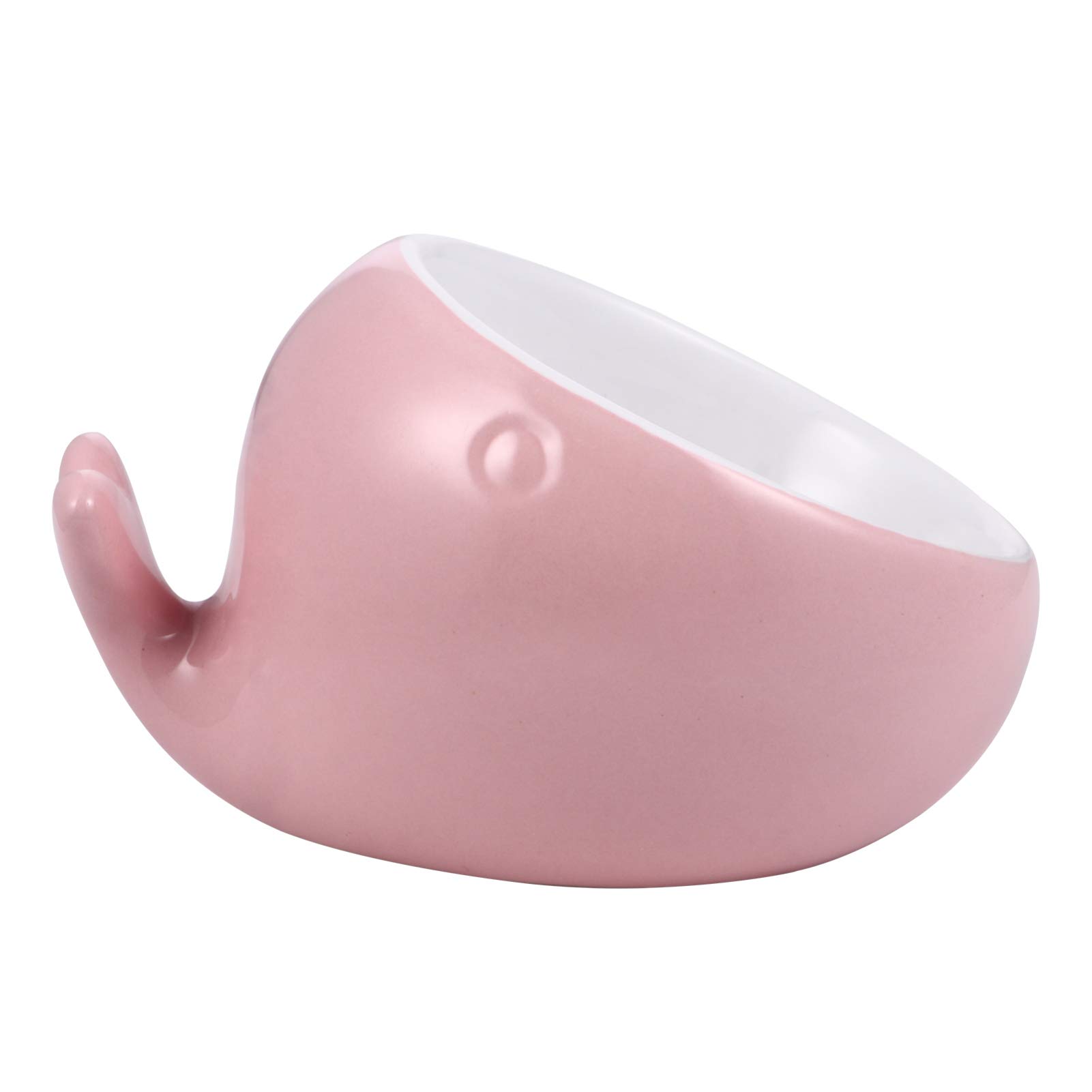 GRIRIW Animal Series Whale Shape Tilted Pet Bowl Skid Ceramic Cat Food and Water Dish Easy to Smooth Surface for Convenient Feeding for Cats and Kittens