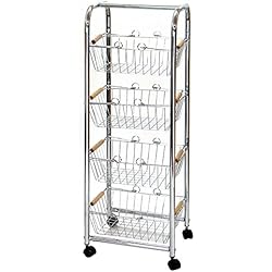 Lola Derek Estanterias Lola Derek - Carro verdurero 4 cestas hierro cromado 27,50 x 26 x 78 cm .