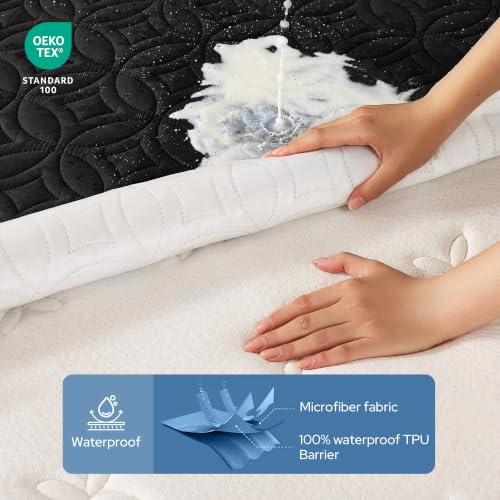 Image of BEDLORE Waterproof Mattress Protector, Queen Size Mattress Pad Noiseless