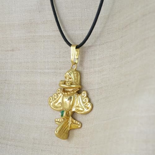 Image of Across The Puddle Colombian Emerald & Multi-Material Options | Quimbaya Flyer Pendant Necklace | Ancient Alien Golden Jets Collection