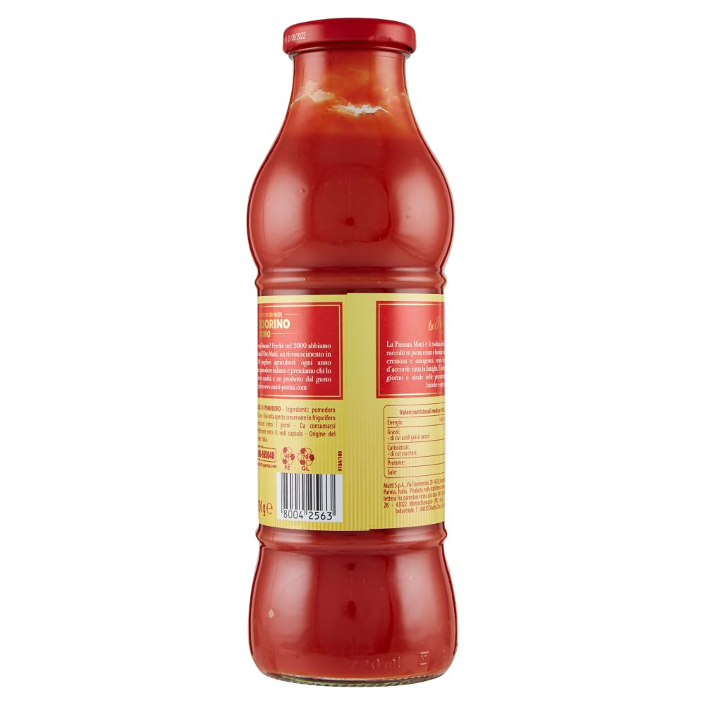 Mutti Passata di Pomodoro 12x700g – 8,4 kg fruchtiges Tomatenpüree aus 100% italienischen Tomaten, samtig und kochfertig für Sugo Pizza Suppen + Italian Gourmet polpa
