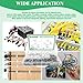 Yauhar 800Pcs 4mm 6mm 8mm 10mm J-Hook Ethernet Cable Nails Wire Clips with Steel Nails and 5/8